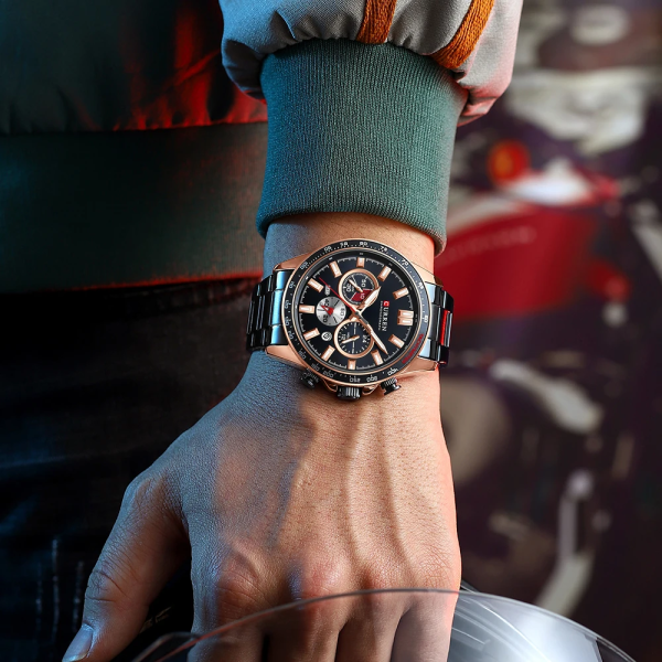 Мужские часы Curren 8418 Black-Gold фото 4