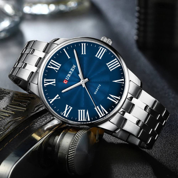 Мужские часы Curren 8422 Silver-Blue фото 3