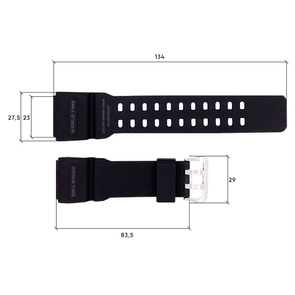 Ремінець для Skmei 1356/1358/1680BK Black фото 5