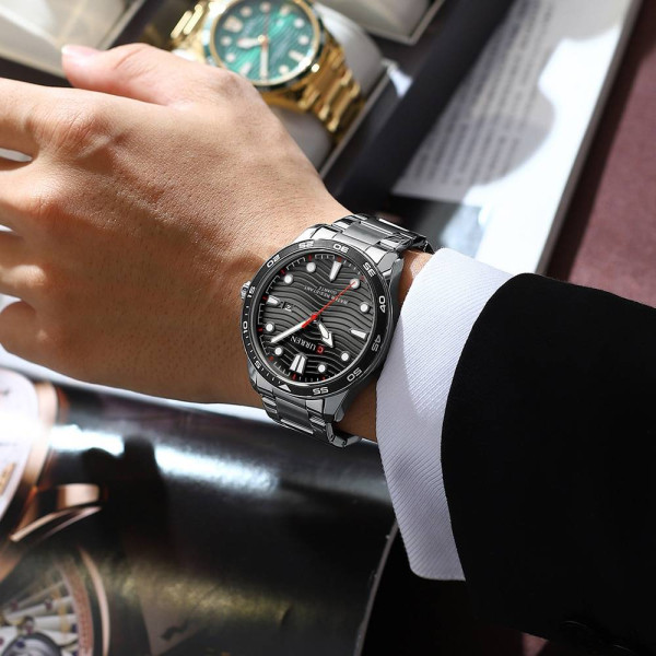 Чоловічий годинник Curren 8426 Silver-Black фото 4