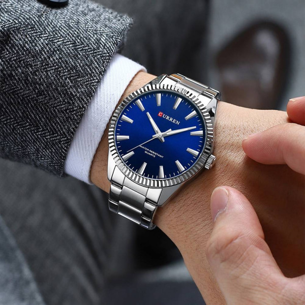 Мужские часы Curren 8425 Silver-Blue фото 3