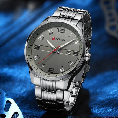 Мужские часы Curren 8411 Silver-Grey