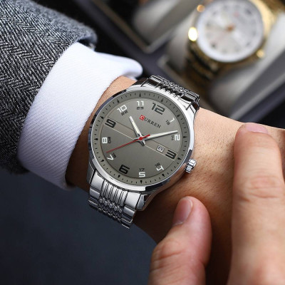 Мужские часы Curren 8411 Silver-Grey