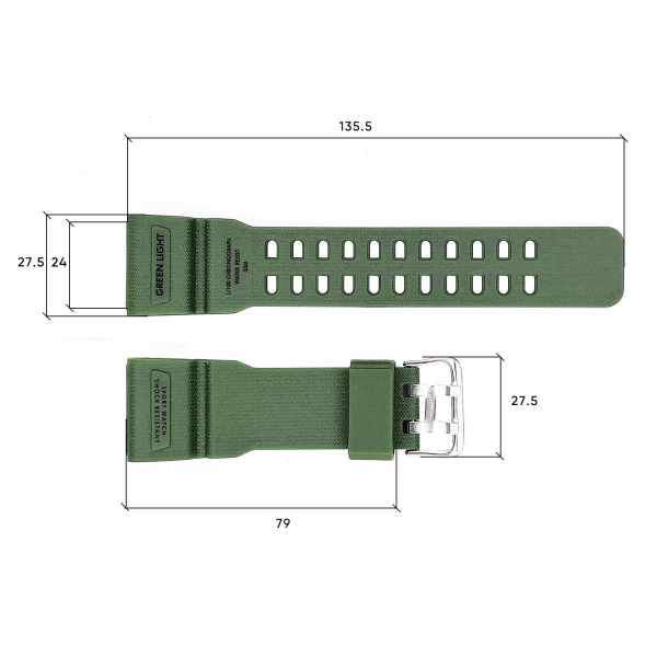 Ремінець для годинника Skmei 1283/1277/1384AG Army Green фото 5