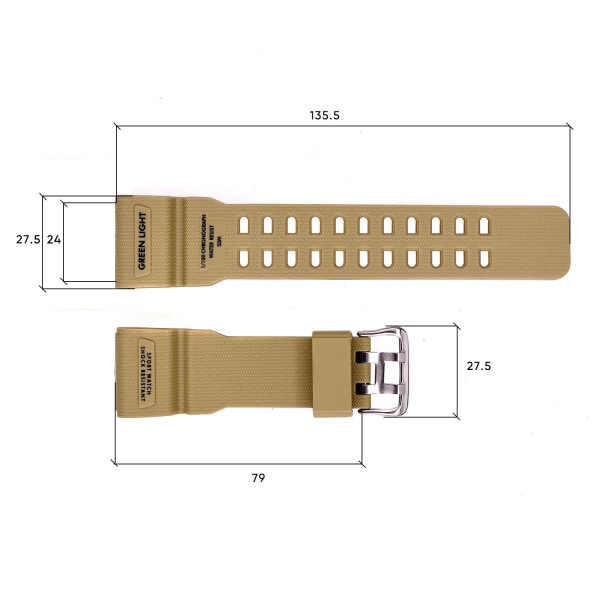 Ремінець для годинника Skmei 1283/1277/1384KH Khaki фото 5