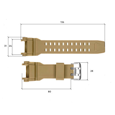 Ремінець для годинника Skmei 1343KH Khaki