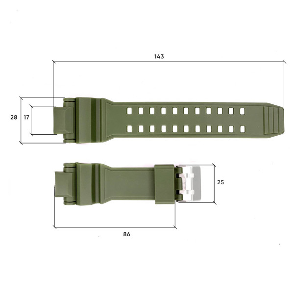 Ремінець для годинника Skmei 1617AG Army Green фото 4