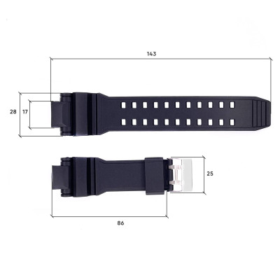 Ремінець для годинника Skmei 1617BK Black