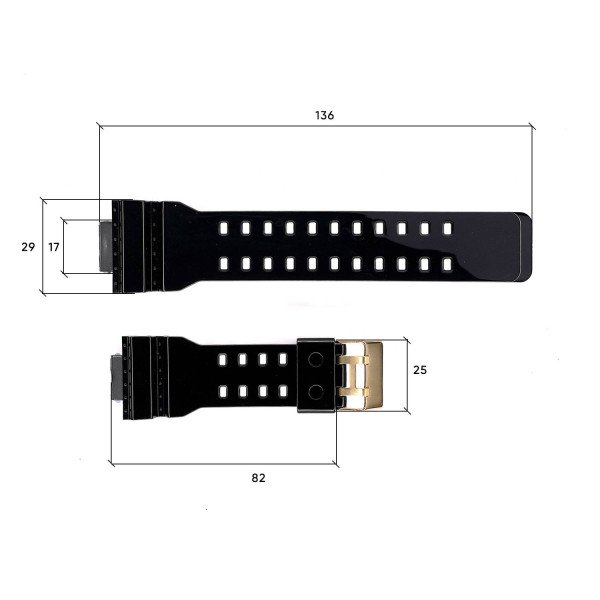 Ремінець для годинника Skmei 1834BKGD Black-Gold фото 4