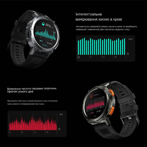 Спортивные Умные Часы Kospet Tank T2 Metall Black + Спортивные Режимы, Водозащита, Звонки фото 12