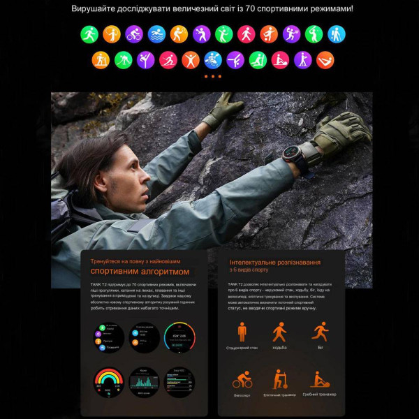 Спортивные Умные Часы Kospet T2 Metall Silver + Спортивные Режимы, Водозащита, Звонки фото 8