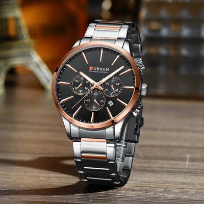 Curren 8435 Silver-Rose Gold-Black