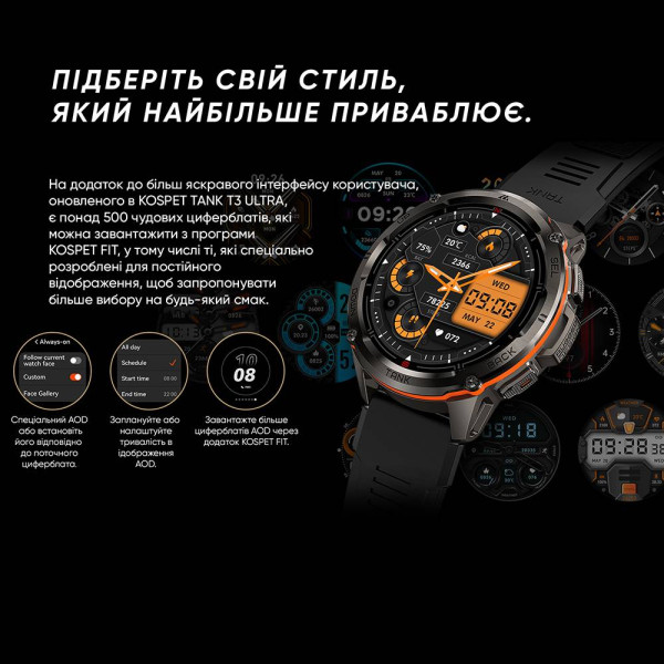 Тактические Умные Часы с Компасом Kospet TANK T3 ULTRA Silver + GPS, Спортивные Режимы, Водозащита, Звонки фото 23