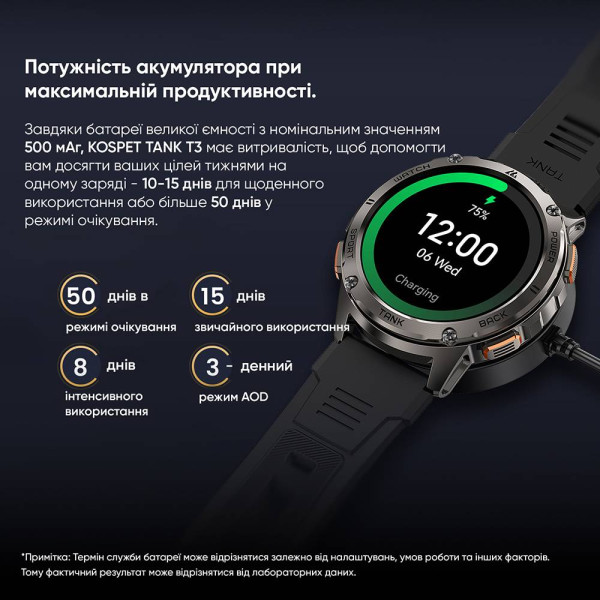 Спортивные Умные Часы Kospet TANK T3 Silver + Спортивные Режимы, Водозащита, Звонки фото 11