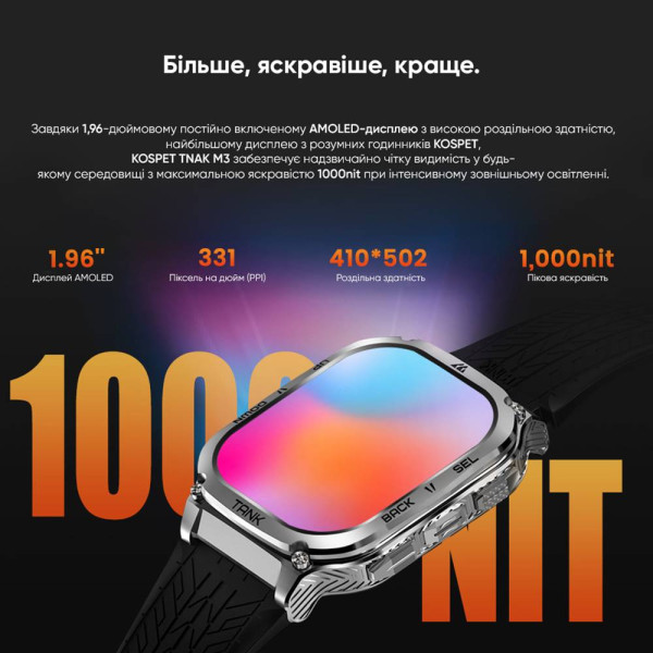 Спортивные Умные Часы Kospet TANK M3 Silver + Спортивные Режимы, Водозащита, Звонки фото 11