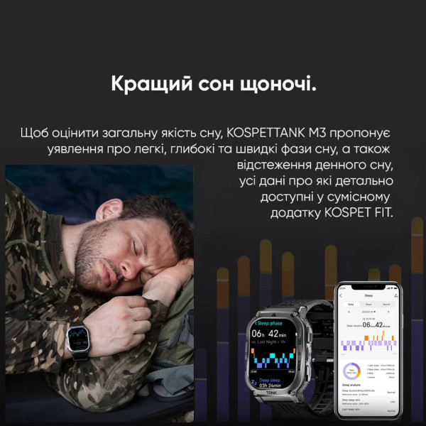 Спортивний Розумний Годинник Kospet TANK M3 Black + Спортивні Режими, Водозахист, Дзвінки фото 20