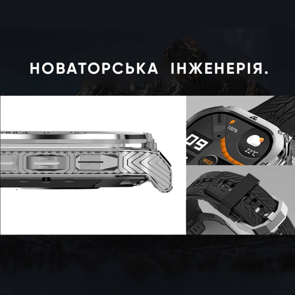 Спортивний Розумний Годинник Kospet TANK M3 Black + Спортивні Режими, Водозахист, Дзвінки фото 8