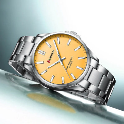 Чоловічий годинник Curren 9090 Silver-Orange