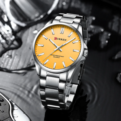 Чоловічий годинник Curren 9090 Silver-Orange