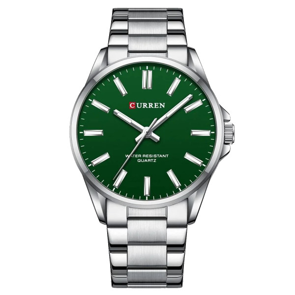 Чоловічий годинник Curren 9090 Silver-Green фото 1