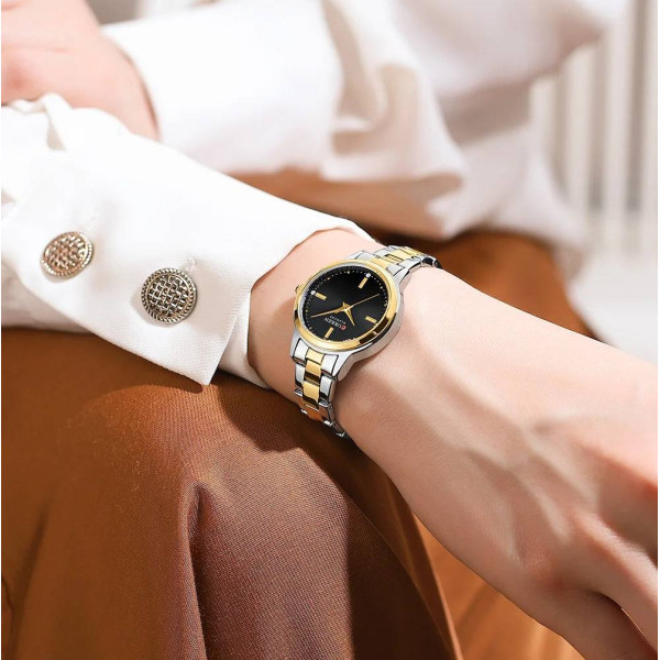 Женские часы Curren 9094 Silver-Gold-Black фото 4