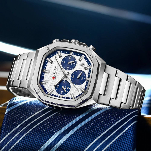 Мужские часы Curren 8459 Silver-White фото 3