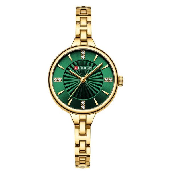 Женские часы Curren 9097L Gold-Green фото 1
