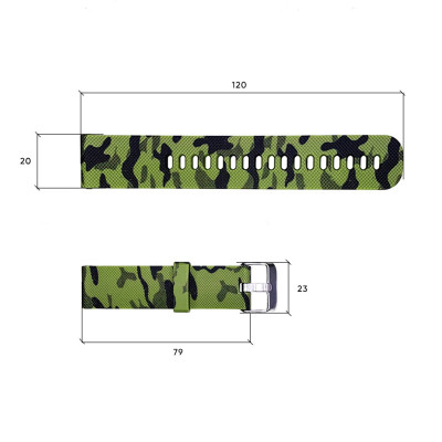 Ремінець для годинника Skmei 1893CMGN Camo Green