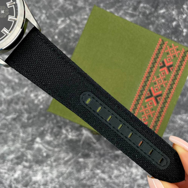 Патриотические наручные часы Awarder Embroidery Silver-Army Green Black Battery 10ATM фото 10