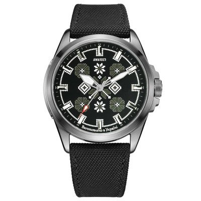 Awarder Embroidery Silver-Army Green Black Battery 10ATM