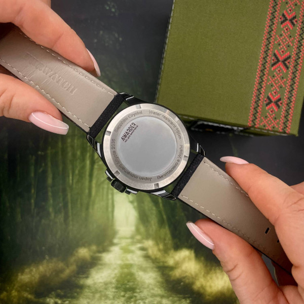 Патриотические наручные часы Awarder Embroidery Black-Red Black Battery 10ATM фото 9