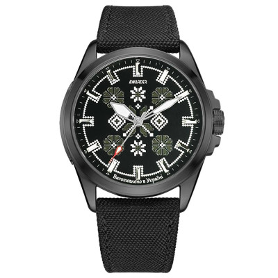 Awarder Embroidery Black-Army Green Black Battery 10ATM