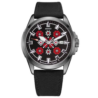 Awarder Embroidery Silver-Red Black Automatic 10ATM