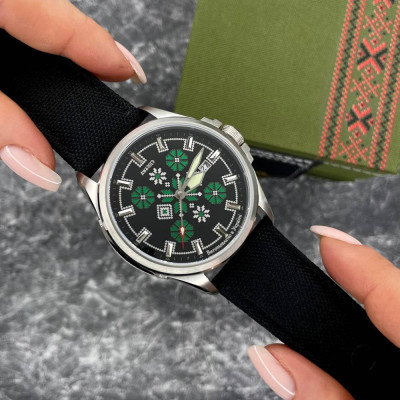 Awarder Embroidery Silver-Green Black Automatic 10ATM