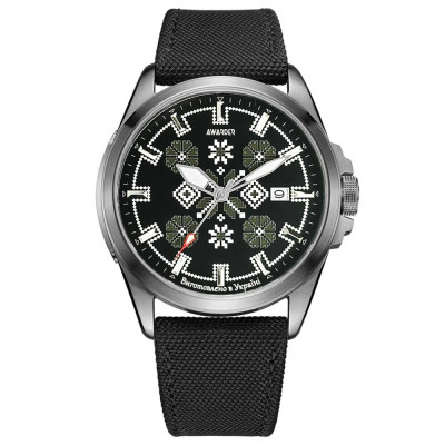 Awarder Embroidery Silver-Army Green Black Automatic 10ATM