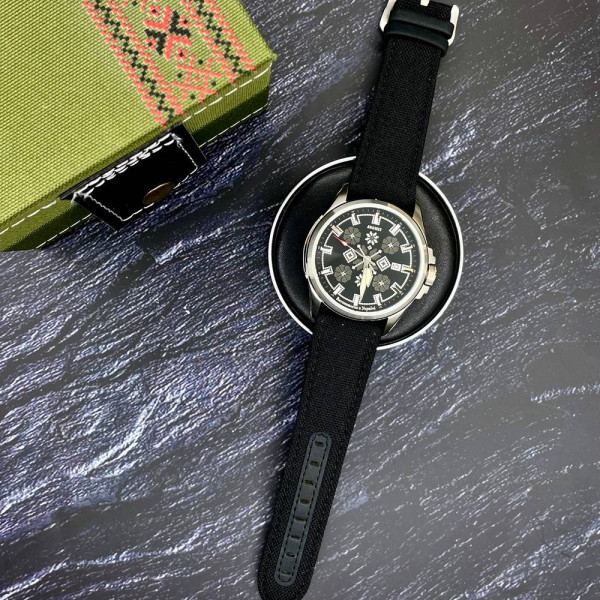 Патріотичний наручний годинник Awarder Embroidery Silver-Army Green Black Automatic 10ATM фото 6