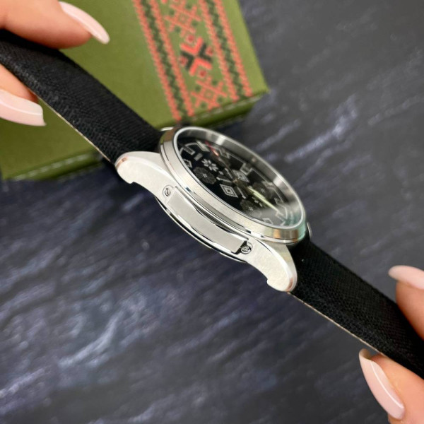 Патріотичний наручний годинник Awarder Embroidery Silver-Army Green Black Automatic 10ATM фото 9