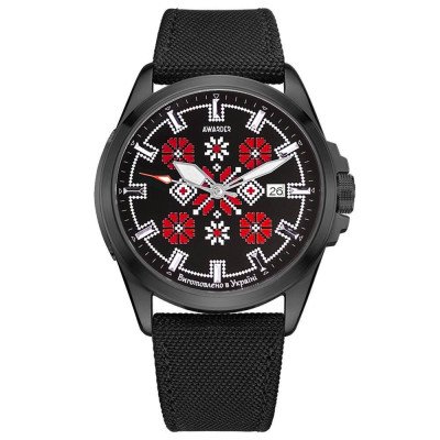 Awarder Embroidery Black-Red Black Automatic 10ATM