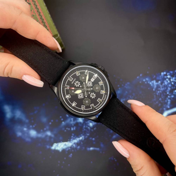 Патріотичний наручний годинник Awarder Embroidery Black-Army Green Black Automatic 10ATM фото 4