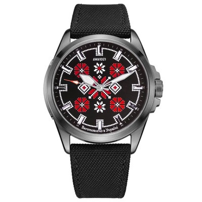 Awarder Embroidery Silver-Red Black Battery 10ATM