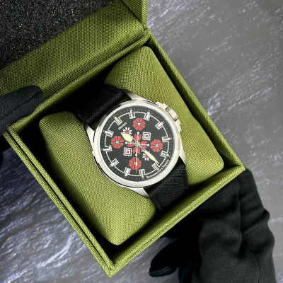 Awarder Embroidery Silver-Red Black Battery 10ATM