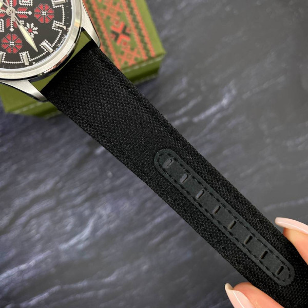 Патриотические наручные часы Awarder Embroidery Silver-Red Black Battery 10ATM фото 10