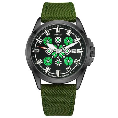 Awarder Embroidery Black-Green Green Automatic 10ATM