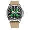 Awarder Embroidery Silver-Green Khaki Automatic 10ATM