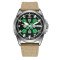 Awarder Embroidery Silver-Green Khaki Automatic 10ATM