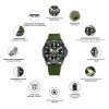 Патріотичний наручний годинник Awarder Embroidery Silver-Army Green Khaki Battery 10ATM фото 3
