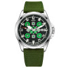 Патріотичний наручний годинник Awarder Embroidery Silver-Green Green Automatic 10ATM фото 2