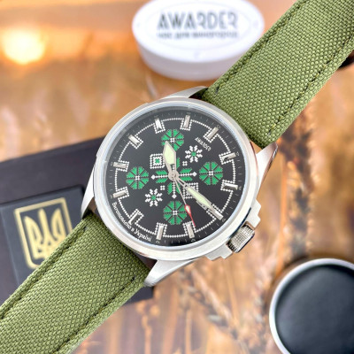 Awarder Embroidery Silver-Green Green Automatic 10ATM