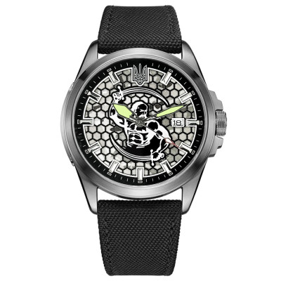 Патріотичний наручний годинник Awarder Cossack Black-Black Automatic 10ATM