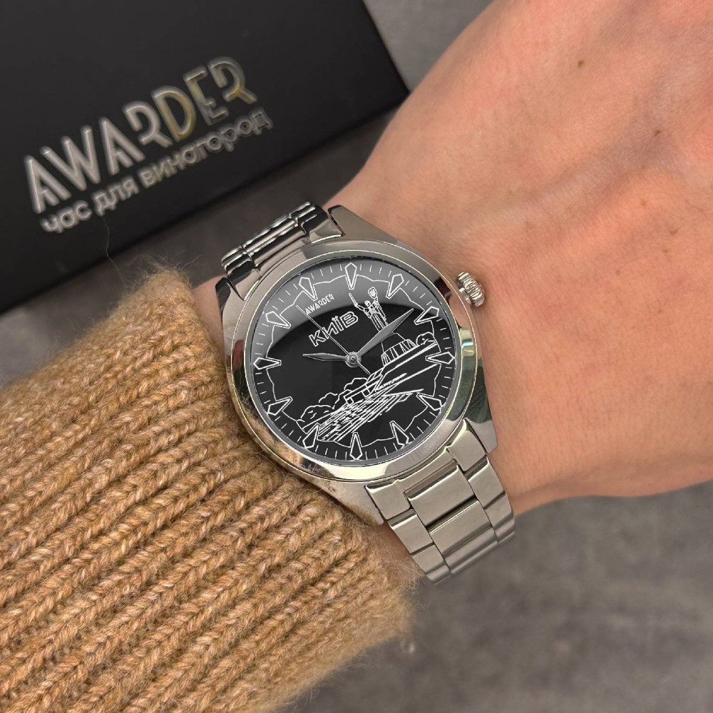 ⌚Купити Жіночий годинник Awarder 035 Київ I Silver-Black за 1 385